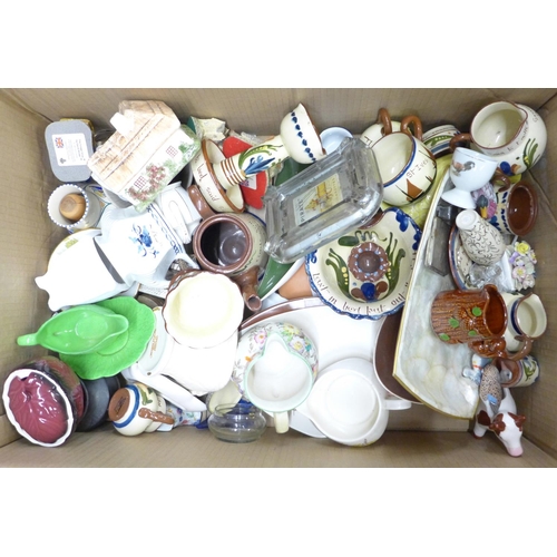 1101 - Two boxes of mixed china including Devon motto ware **PLEASE NOTE THIS LOT IS NOT ELIGIBLE FOR POSTI... 