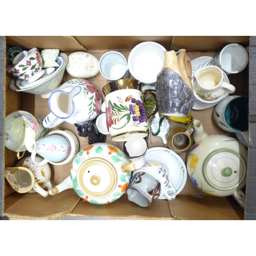 1101 - Two boxes of mixed china including Devon motto ware **PLEASE NOTE THIS LOT IS NOT ELIGIBLE FOR POSTI... 