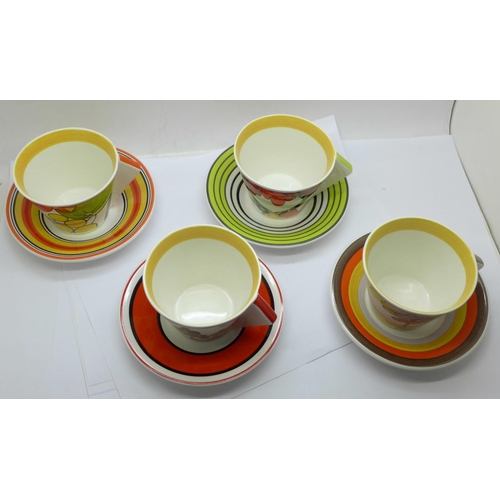 678 - Eight Wedgwood Bradford Exchange Taking Tea with Clarice; Clarice Cliff cups and saucers, Centenary ... 