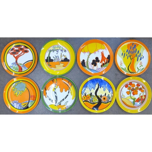 681 - Eight Wedgwood Bradford Exchange Clarice Cliff Living Landscapes plates, 20.5cm, limited edition, wi... 