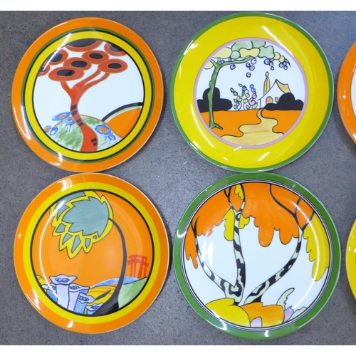 681 - Eight Wedgwood Bradford Exchange Clarice Cliff Living Landscapes plates, 20.5cm, limited edition, wi... 