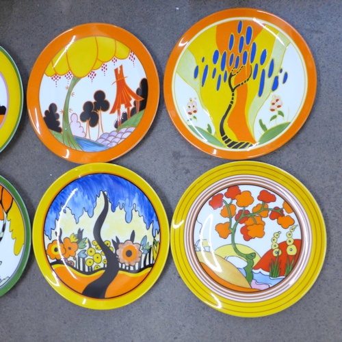 681 - Eight Wedgwood Bradford Exchange Clarice Cliff Living Landscapes plates, 20.5cm, limited edition, wi... 