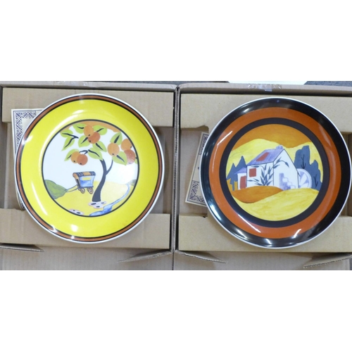 683 - Six Wedgwood Bradford Exchange Clarice Cliff Applique plates, limited edition, with certificates, bo... 