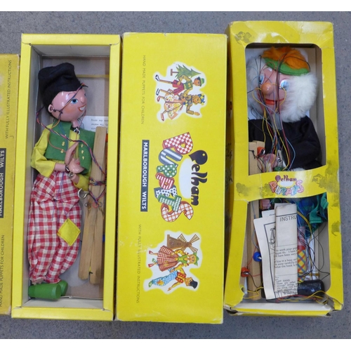 687 - Five Pelham Puppets including Dutch Boy and Girl and MacBoozle