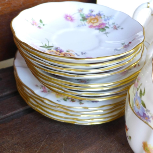 691 - Royal Crown Derby Derby Posies; six cups, eight saucers and six side plates