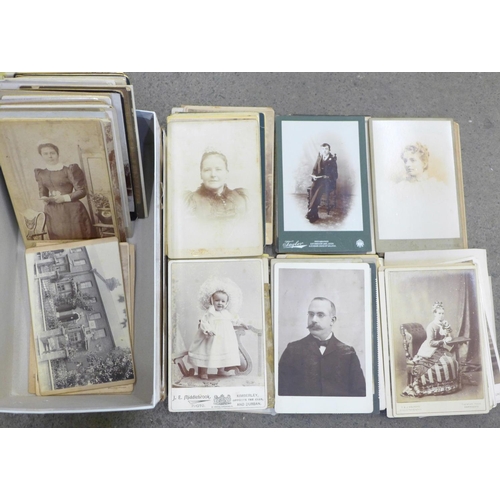 698 - A box of over 100 Victorian cabinet photographs