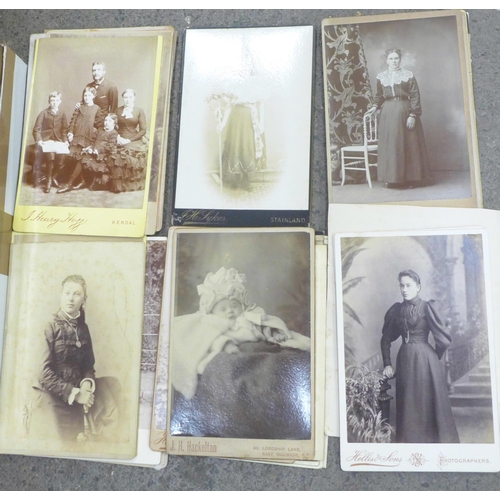 698 - A box of over 100 Victorian cabinet photographs