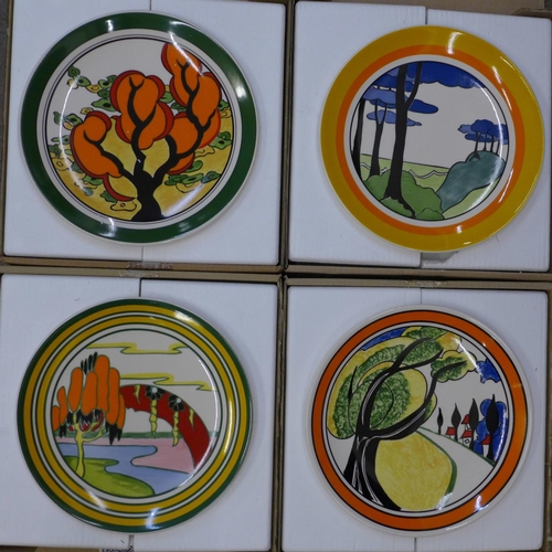 703 - A set of four Wedgwood Clarice Cliff The Best Loved Landscape plates, 26cm, with boxes and certifica... 