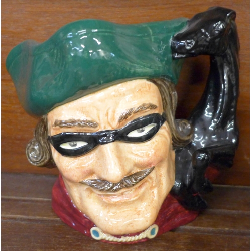 705 - A large Royal Doulton character mug, Dick Turpin, five Toby jugs including large Happy John, Wood & ... 