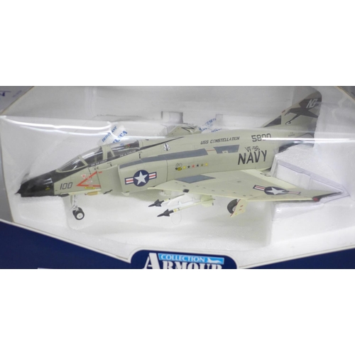 712 - A 1:48 scale metal F4 Phantom jet aircraft by Collection Armour, boxed