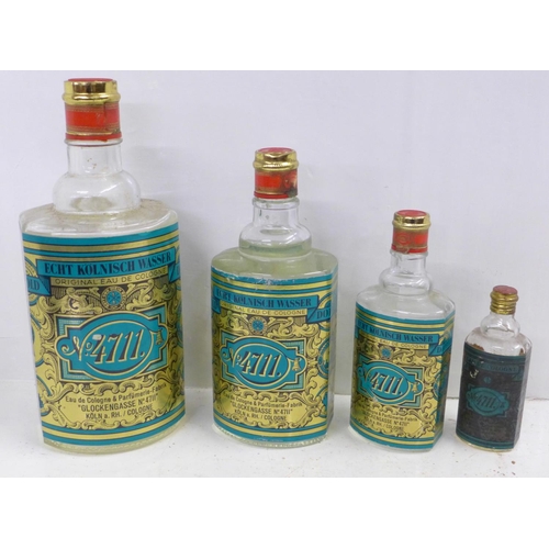 716 - Four graduated bottles of No 4711 Echt Kolnisch Wasser Original eau de Cologne