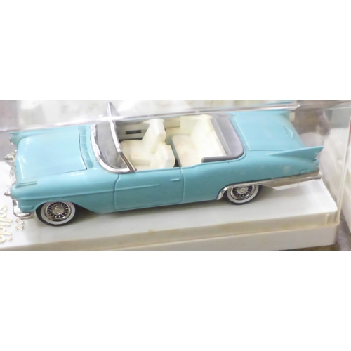 730 - Eight Solido models including Ford Thunderbird and Cadillac