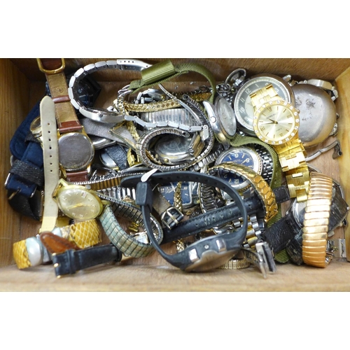 735 - Two Ingersoll pocket watches, lady's and gentlemen's wristwatches, Seiko, Mondaine, etc.