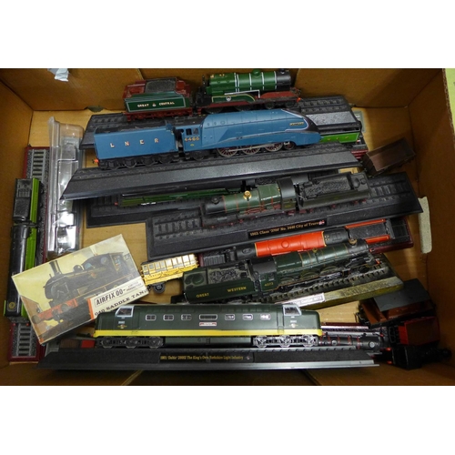 749 - A collection of model railway locomotives and tenders for display