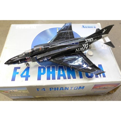 758 - A Collection Armour 1:48 scale metal US Navy Black Bunny F4 Phantom fighter jet, boxed