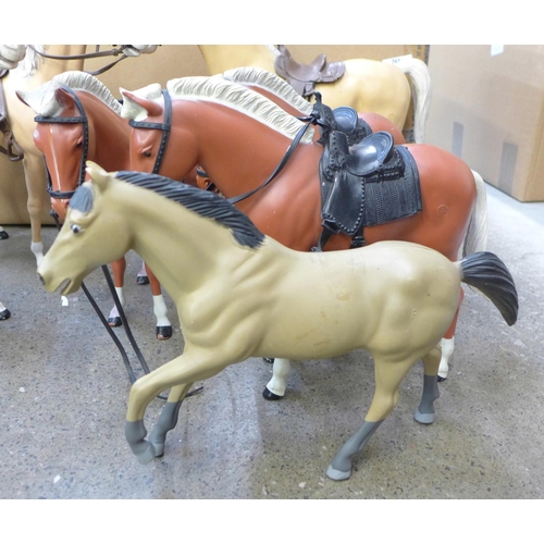 761 - Eight 1960's Marx Johnny West Adventure Series horses