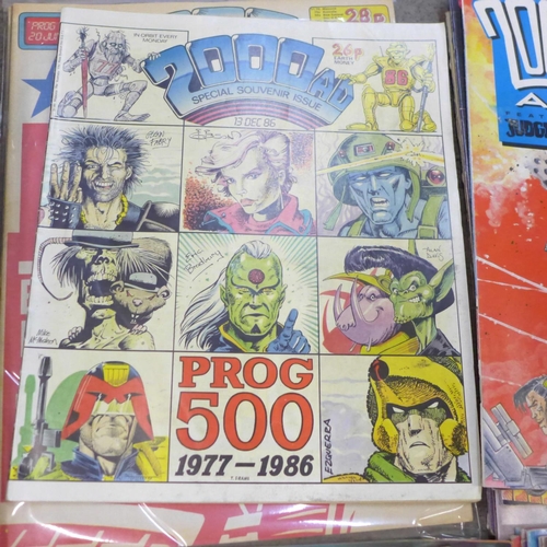 768 - Approximately 105 copies of 2000AD, Judge Dredd Specials and other comics from 1987 onwards