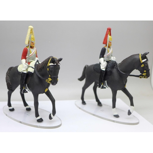 787 - Five metal Corgi Icon series military parade cavalrymen