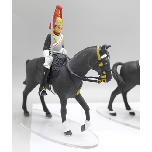 787 - Five metal Corgi Icon series military parade cavalrymen