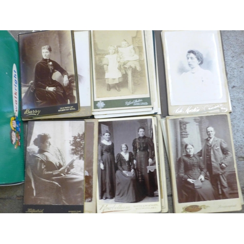 795 - A box of over 100 Victorian cabinet photographs