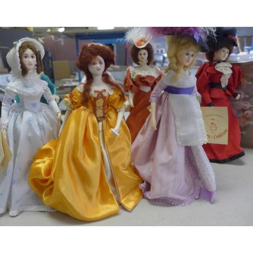 840 - Seven Halcyon Creations costume dolls