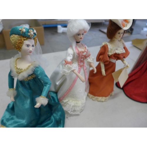 840 - Seven Halcyon Creations costume dolls