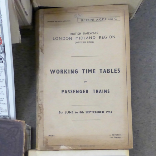 854 - A collection of railway related ephemera including timetables, etc.