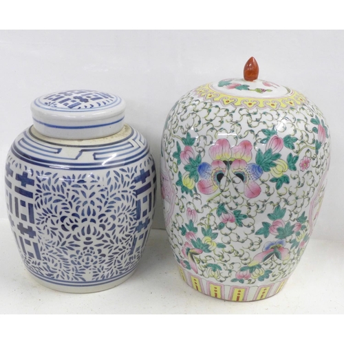 867 - Two oriental lidded jars