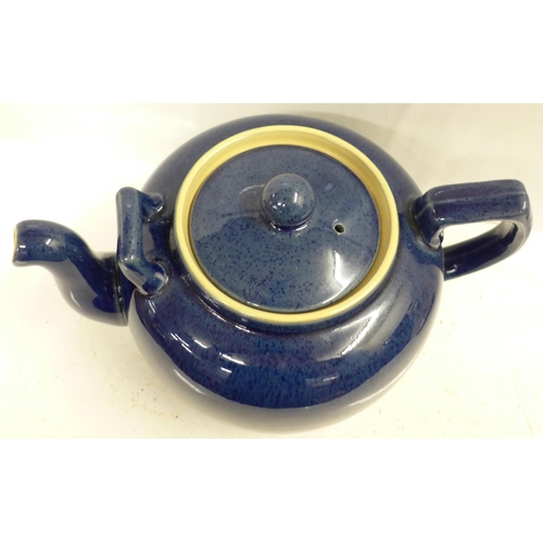 878 - A large cottage blue Denby teapot, 6 pints