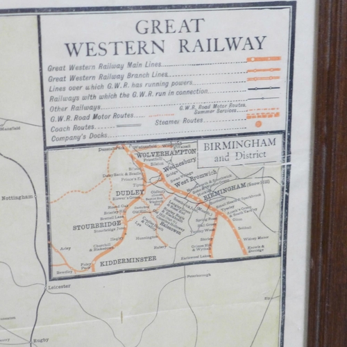 880 - A framed map, Great Western Railway