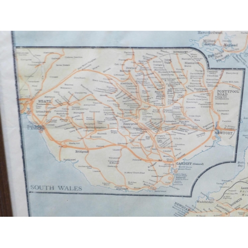 880 - A framed map, Great Western Railway