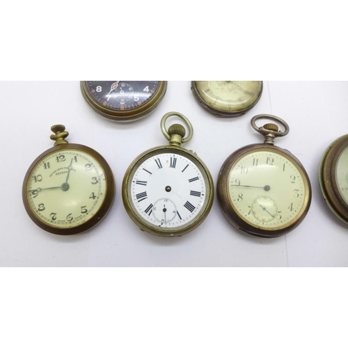 918 - A collection of pocket watches including one silver,  Ingersoll and Bentima, a/f