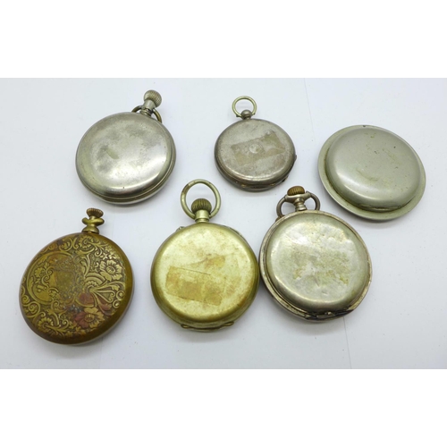 918 - A collection of pocket watches including one silver,  Ingersoll and Bentima, a/f