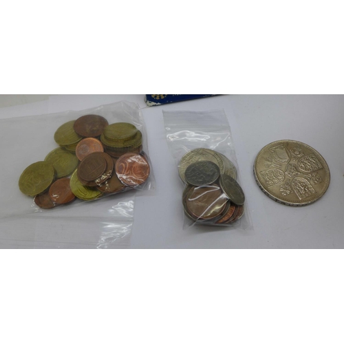 950 - A collection of coins including British and foreign and a Queen's Diamond Jubilee coin