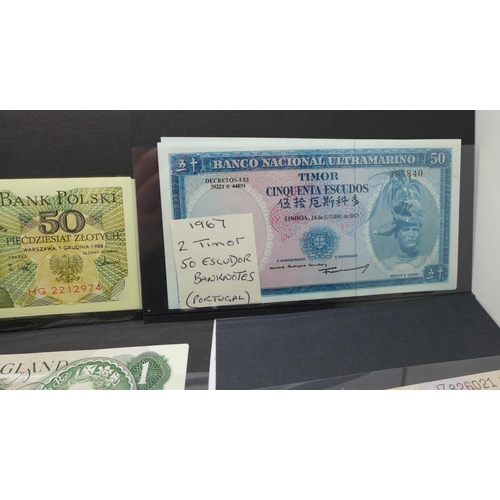 951 - British and foreign uncirculated bank notes, including consecutive numbers in series, and ten Britis... 