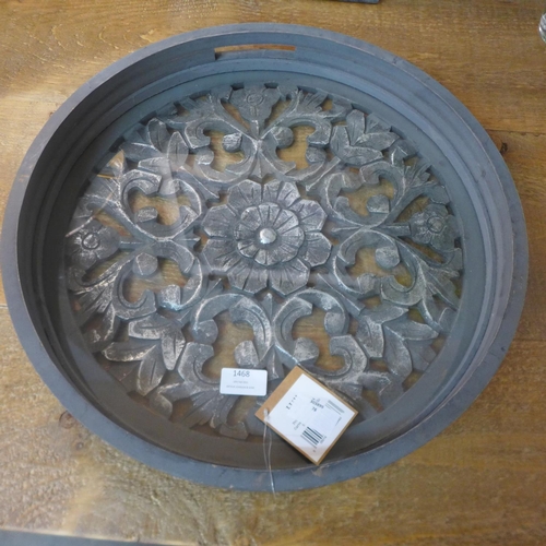 1449 - A Hampton 45cm grey wash tray with carved and silvered decoration (2060415)   #