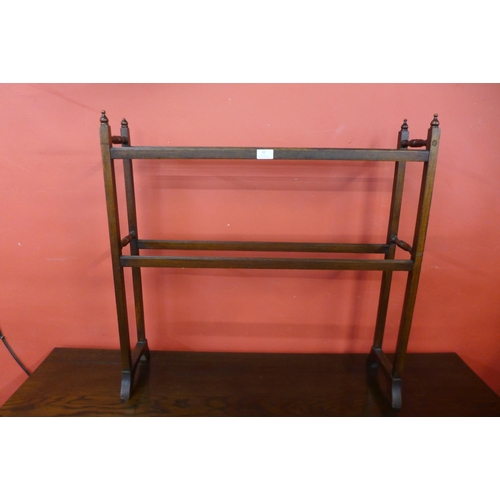 10 - An Edward VII mahogany towel rail