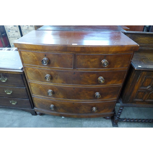 118 - A Victorian mahogany bow front chest of drawers