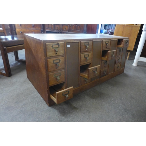 120 - An oak double sided index drawer cabinet