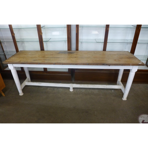 121 - An 18th Century painted pine farmhouse refectory table