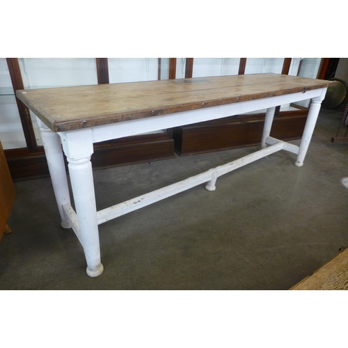 121 - An 18th Century painted pine farmhouse refectory table