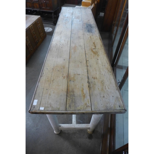 121 - An 18th Century painted pine farmhouse refectory table