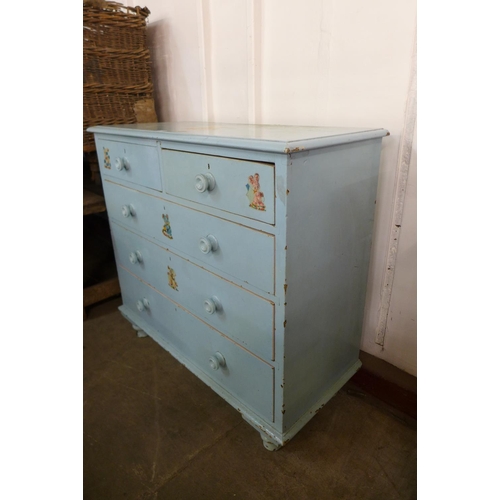 126 - A Victorian painted pine chest of drawers