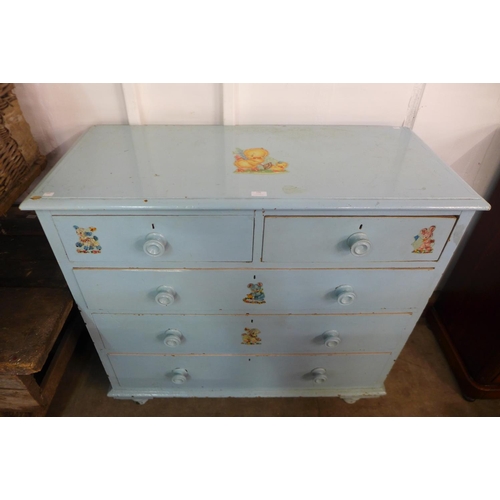 126 - A Victorian painted pine chest of drawers