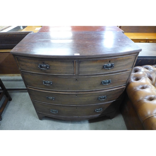 130 - A George III mahogany bow front chest of drawers