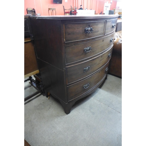 130 - A George III mahogany bow front chest of drawers