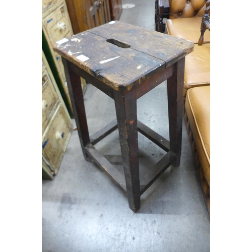 133 - A Victorian pine laboratory stool