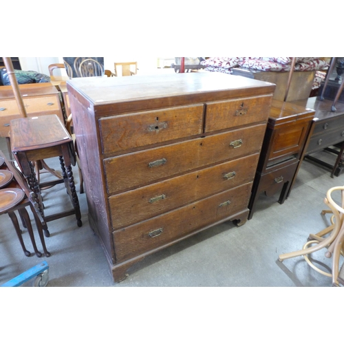 155 - A George III oak chest of drawers