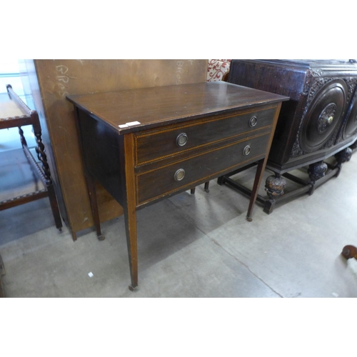 157 - An Edward VII inlaid mahogany chest of drawers