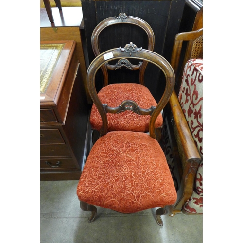 188 - A pair of Victorian mahogany balloon back chairs